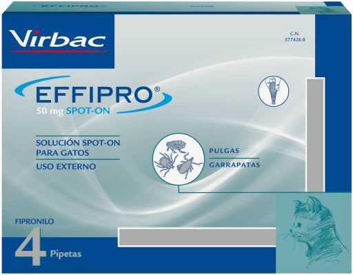 Pipetas Effipro Spot on Antiparasitario para Gatos (50 mg)