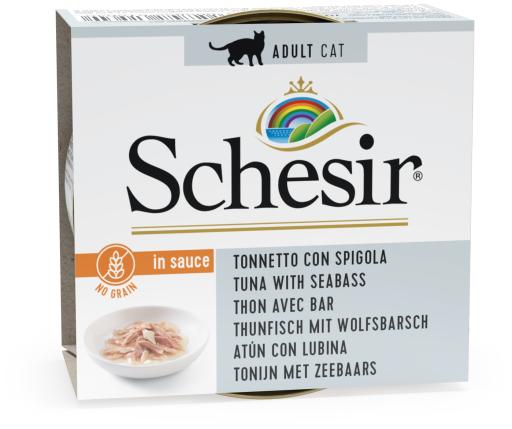 Pouch Comida húmeda Schesir para gatos 85 gr atún con lubina PESO 85 g